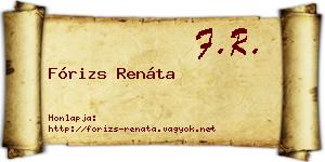 Fórizs Renáta névjegykártya